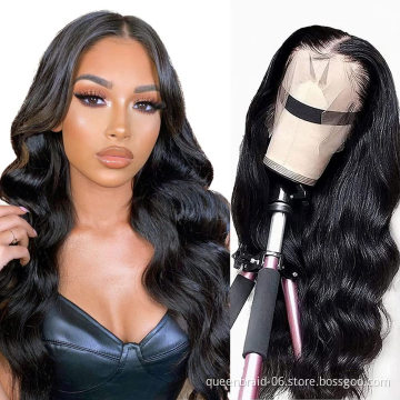 Body wave Lace Front Human Hair Wig Brazilian Virgin Human Hair 13X4 Lace Frontal Wig Pre Plucked With Baby Hair Natural Black
